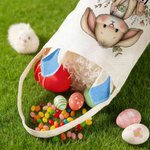 Personalisierte niedliche Kaninchen Blume Hasenohren Osterkorb mit Namen Ostertag Eier Jagd Party Geschenk für Kinder