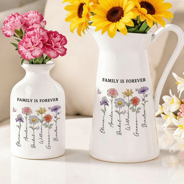 Gepersonaliseerde Imitatie Kristal stijl Geboorte Bloem Keramische Vaas met Naam en Tekst Home Decor Moederdag Valentijnsdag Verjaardagscadeau voor vrouwen