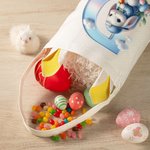 Personalized Cute Cartoon Rabbit Initial Bunny Ears Easter Basket with Name Egg Hunting Accessory Easter Gift for Boys Girls