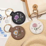 Personalized Crystal Birth Flower Portable PU Magnetic Leather Hat Clip with Name Travel Accessories Birthday Gift for Women Girls