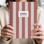 Personalised Colourful Striped A5 Notebook with Name and Text Recording Accessory Daily Use Back to School Gift for Students Friends