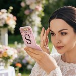 Personalized Birth Flower Butterfly LED Compact Mirror with Name and Initial Wedding Birthday Mother's Day Gift for Women