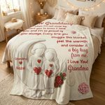 Personalized To My Granddaughter Soft Throw Blanket with Name Home Decor Birthday Anniversary Gift for Granddaughter