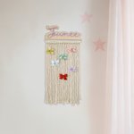 Personalized Bohemian-Style Wooden Hair Bow Holder with Name Nursery Decor Daily Use Birthday Gift for Girls