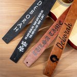 Personalized Guitar Elements PU Leather Guitar Shoulder Strap with Name Anniversary Birthday Gift for Guitar Players Lovers