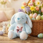 Personlig påske svart jente kanin ører sløyfe Initial myk kanin utstoppet leketøy med navn første påskegave til nyfødte barn