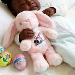 Personlig påske svart jente kanin ører sløyfe Initial myk kanin utstoppet leketøy med navn første påskegave til nyfødte barn