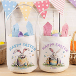 Personalized Cute Bunny Easter Basket with Name Party Decoration Easter Gift for Boys Girls