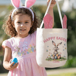 Personalized Cute Bunny Easter Basket with Name Party Decoration Easter Gift for Boys Girls