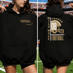 Gepersonaliseerde Voetbal Helmstok Volwassen T-shirt Sweatshirt Hoodie met Naam en Nummer Cheer Accessoires Verjaardag Team Gift voor Voetbal Mam Papa