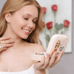 Personalized Cute Cartoon Character PU Leather Jewelry Box with Text and Name Travel Essential Birthday Anniversary Gift for Women