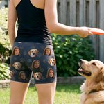 Personalisierte lustiges Gesicht Foto Multicolor Stretch Leggings Yoga kurze Hose täglich Sport Zubehör Geburtstag Jahrestag Geschenk für Frauen Frauen