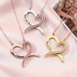 Personalisierte wandelbare Unendlichkeit-Herz-Halskette mit Geburtssteinen eingravierten Namen Valentinstag Geburtstag Jahrestag Geschenk für Damen