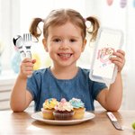 Personalized Cute Bunny Initial Safe Stainless Steel Fork Spoon Knife 3 Pcs Cutlery Set with Name and Case Back to School Birthday Gift for Boys Girls