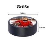 Personalisierter Eishockey Puck aus Hartgummi mit Foto Nummer Namen und Wunschtext Winterspiele Team Geschenk für Trainer Eishockey-Spieler und -Fans