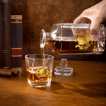 Personalized Golden Badge Pattern Initial Whiskey Decanter with Name Birthday Father's Day Retirement Gift for Grandpa Bartender