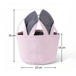 Personalisierter gestreifter Hasenohren Osterkorb mit Peter Hase und Namen Ostereiersuche Ostern Geschenk für Kinder