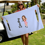 Personalised Cartoon Character Breathable Golf Cart Seat Cover with Name Club Team Birthday Gift for Golf Players Lovers
