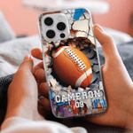 Personalized Ball Sports Phone Case for iPhone with Name and Number Daily Use Birthday Gift for Sports Lovers