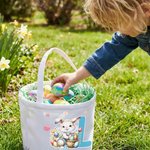 Personlig søt påskehare egg blomst Initial påskekurv med navn påskedag egg jakt fest gave til barn