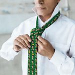 Personalized Gold Coin Beer Rainbow Clover Face Photos Soft Tie Novelty Accessory Saint Patrick's Day Father's Day Birthday Gift for Man