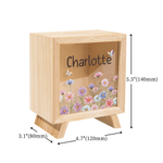Personalised Birth Flower Wooden Money Box Piggy Bank with Name Back to School Children's Day Birthday Gift for Kids