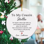 Ornement personnalisé en céramique avec nom et texte pour mon cousin Cadeau d'anniversaire pour cousin