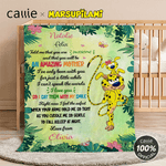 Personalized Cartoon Cute Marsupilami Soft Throw Blanket with Name Home Decor Birthday Mother's Day Gift for Mother | Callie × Marsupilami®