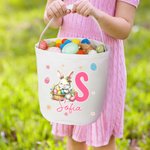 Personlig søt påskehare egg blomst Initial påskekurv med navn påskedag egg jakt fest gave til barn