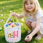 Personlig søt påskehare egg blomst Initial påskekurv med navn påskedag egg jakt fest gave til barn