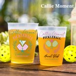 Callie Moment Personalized Pickleball Paddles Shatterproof Food Grade PP Plastic Cup Set of 10 Party Club Gift for Pickleball Fans