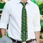 Personalized Gold Coin Beer Rainbow Clover Face Photos Soft Tie Novelty Accessory Saint Patrick's Day Father's Day Birthday Gift for Man