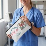 Personalized God is Good All the Time Makeup Bag with Name and Wrist Strap Travel Essentials Birthday Gift for Nurse