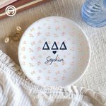 Personalizzato Lettera Greca Sorority Floral Ceramic Trinket Jewelry Dishish Settimana Greca Bid Day Gift for Sisters Friends | Callie × Affinity Licensing