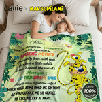 Personalized Cartoon Cute Marsupilami Soft Throw Blanket with Name Home Decor Birthday Mother's Day Gift for Mother | Callie × Marsupilami®