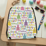 Personalisierte Osterhase Name Wort Wolke Drawstring Tasche täglichen Gebrauch Ostern Party Geschenk für Studenten Kinder