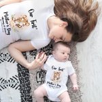 Personalizzato carino tigre nostra prima mamma 100% cotone T-shirt bambino Onesie Set con nomi Regalo per la festa della mamma per la nuova mamma bambino