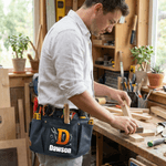 Personalized Spanner Gear Initial Multi-Compartment Canvas Tool Belt Storage Bag with Name Birthday Father's Day Gift for Father Mechanic Electrician