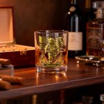 Personalized American Flag Firefighter 10 oz Whiskey Glass with Thick Base and Name Father's Day Veterans Day Gift for Firefighter Military