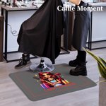 Callie Moment Personalized Stylish Cartoon Barber Multicolor Non-slip Door Mat with Text Salon Barber Shop Accessories Opening Gift for Hairdresser