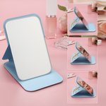 Personalised Birth Flower Butterfly PU Leather Makeup Mirror with Name Foldable Travel Essentials Birthday Anniversary Gift for Women