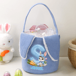 Personlig søt kanin med navn og initialer i kordfløyel og kaninører Påskekurv med navn og initialer Glad påskeeggjakt Gave til barn