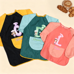 Personliggjør kokkehatt Cartoon Character vanntett langermet forkle med initialnavn og lomme Maleri Baking Essential Bursdagsgave til barn