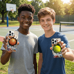 Personalized Ball Sports Phone Case for iPhone with Name and Number Daily Use Birthday Gift for Sports Lovers