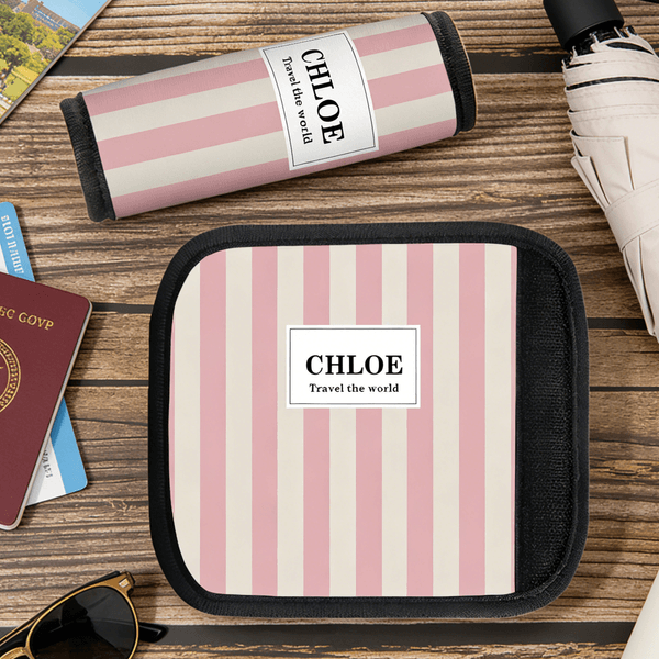 Personlig klassisk stripe bagasjehåndtak med navn og tekst Reisetilbehør Bursdagsgave til reiseelskere