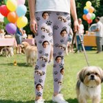 Personalisierte lustiges Gesicht Foto Multicolor Stretch Leggings Yoga kurze Hose täglich Sport Zubehör Geburtstag Jahrestag Geschenk für Frauen Frauen