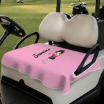 Personalised Cartoon Character Breathable Golf Cart Seat Cover with Name Club Team Birthday Gift for Golf Players Lovers