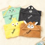 Couvertures à capuche brodées avec nom pour usage quotidien Cadeau d'anniversaire de naissance pour les nouvelles mamans et les bébés