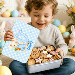 Personalisierte niedliche Osterhase Food-Grade Metall Keksdose mit Initialen und Namen Ostern Party Geburtstag Geschenk für Kinder