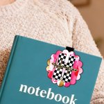 Personalized Pink-Gold Style Checkered Initial Magnetic Bookmark Clip with Name Book Club Birthday Gift for Reading Lovers Bookworms